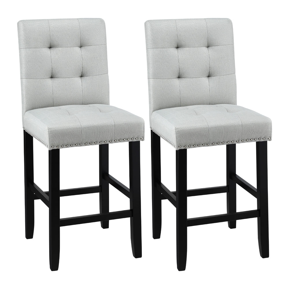 Set of 2 Stirling Fabric Bar Stools - Grey