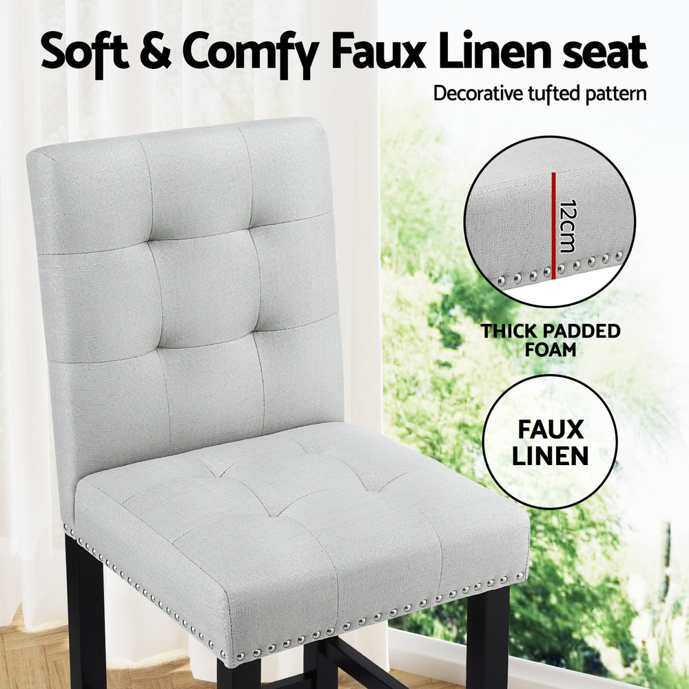 Set of 2 Stirling Fabric Bar Stools - Grey