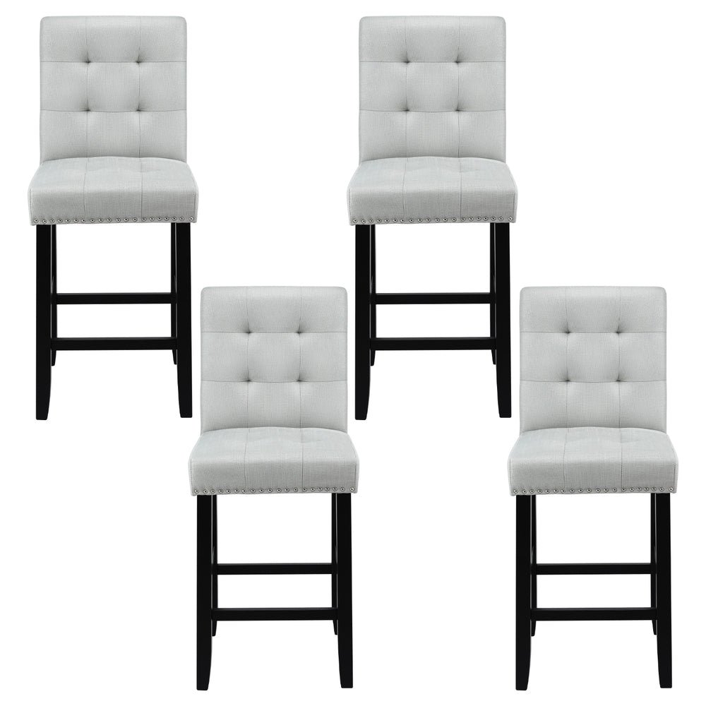 Set of 4 Stirling Fabric Bar Stools - Grey