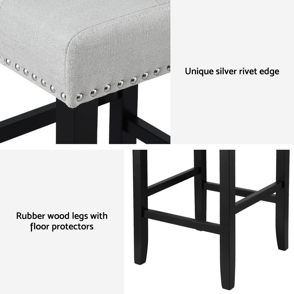 Set of 4 Stirling Fabric Bar Stools - Grey