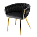 Dining Chair Armchair Cafe Kitchen Lounge Chairs Velvet Weaving Black