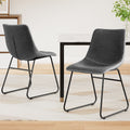 Set of 2 Retro Dining Chairs - Grey