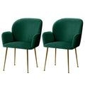 Set of 2 Kynsee Dining Chairs Velvet Green