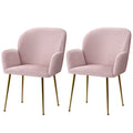 Set of 2 Kynsee Dining Chairs Velvet Pink