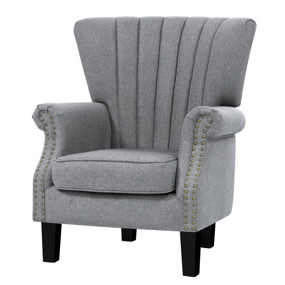 Armchair Wingback Grey Andrew