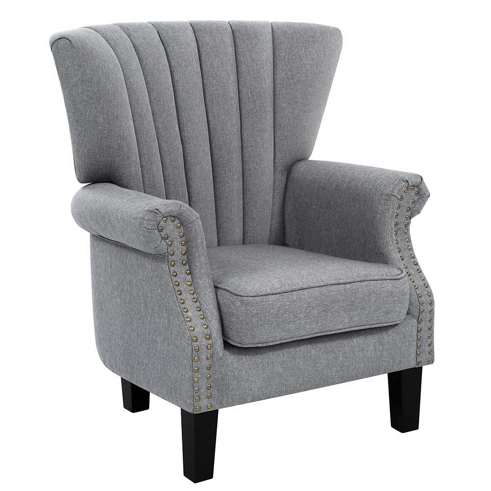 Armchair Wingback Grey Andrew