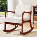 Rocking Armchair Nursing Chair Corduroy Beige