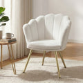 Callista Teddy Fleece Armchair with Metal Legs - White