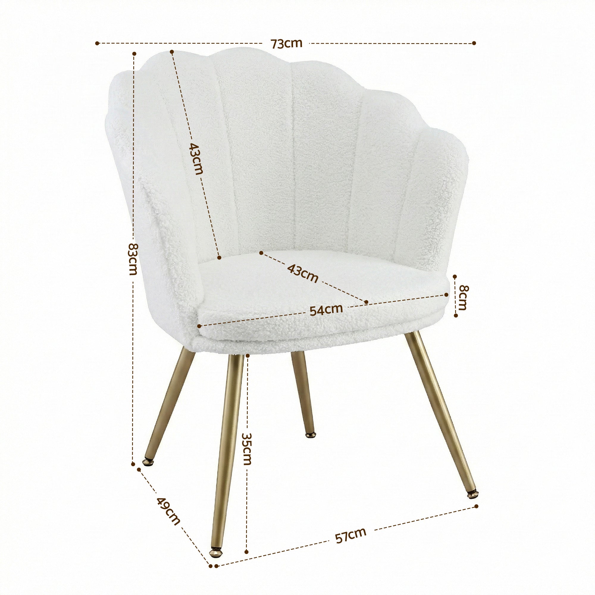 Armchair Teddy Fleece White Callista