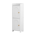 Bathroom Storage Cabinet 2-Tier Slim Toilet Organizer Adjustable White
