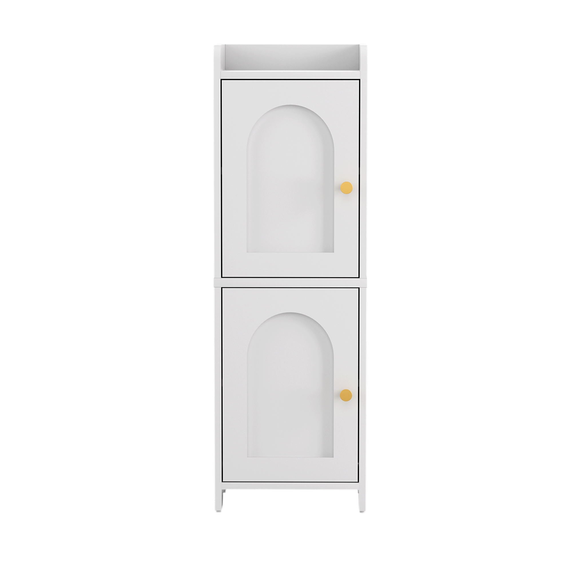 Bathroom Storage Cabinet 2-Tier Slim Toilet Organizer Adjustable White