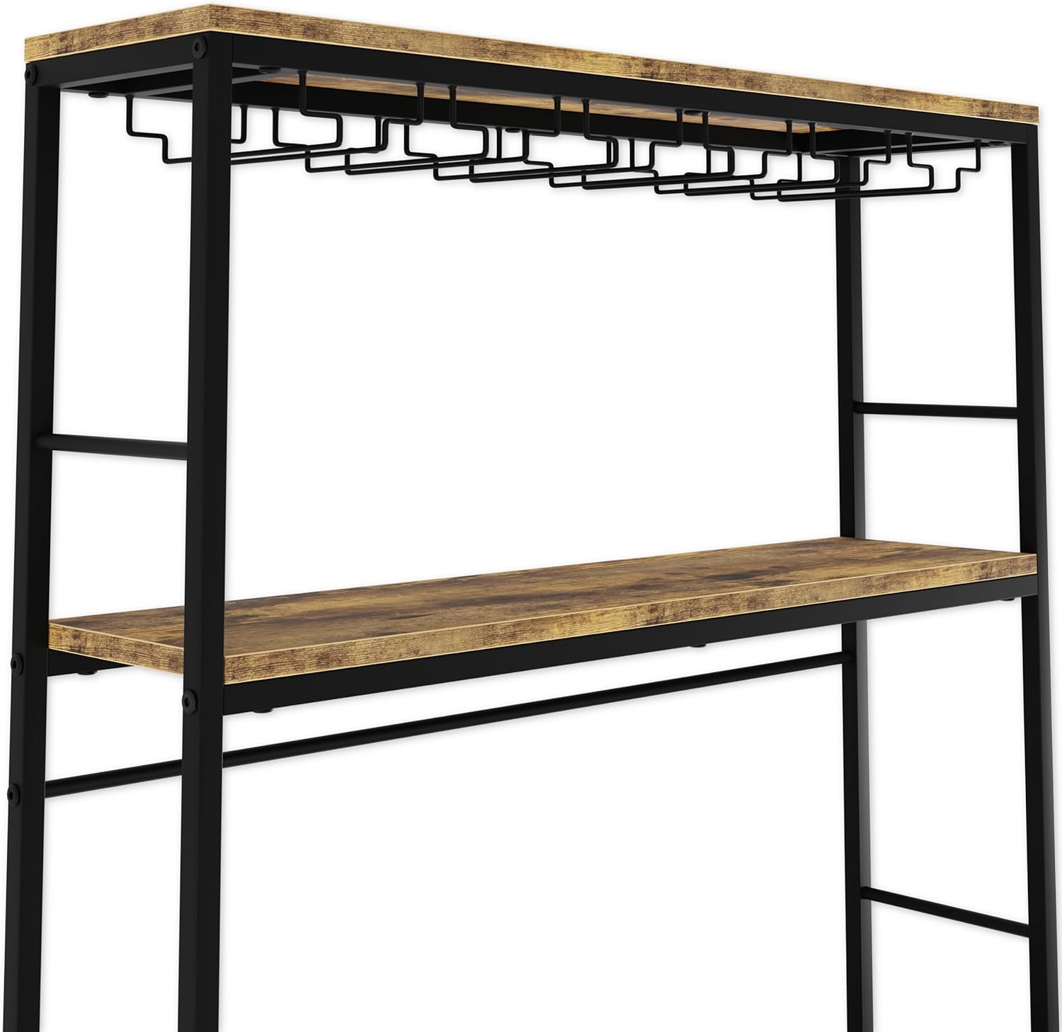 Large Wine Rack for 20 Bottles with Wood Countertop and Sturdy Metal Frame