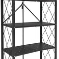 5-Tier Foldable Storage Shelf with Wheels for Kitchen, Garage, Pantry or Basement (Black)