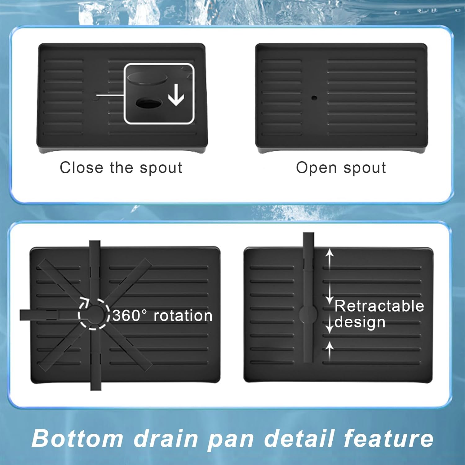 2-Tier Dish Drying Rack with Drainage Tray, Utensil Holder, Cup Hooks & Cutting Board Slot for Countertop Kitchen Storage (Black)