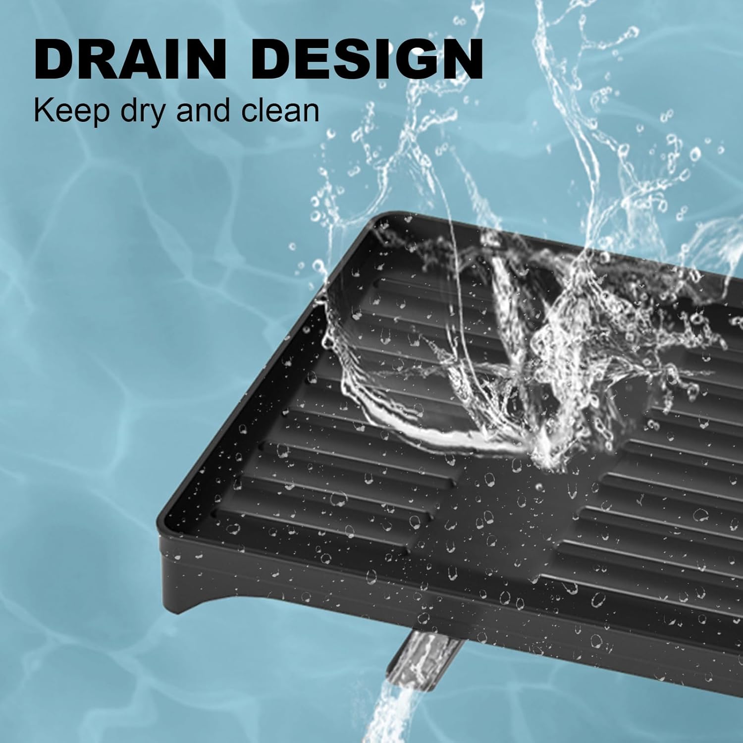 2-Tier Dish Drying Rack with Drainage Tray, Utensil Holder, Cup Hooks & Cutting Board Slot for Countertop Kitchen Storage (Black)