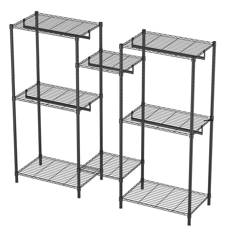 Heavy Duty Clothing Garment Rack Organizer with Hanging Rods & Storage Shelves for Clothes, Shoes & Wardrobe