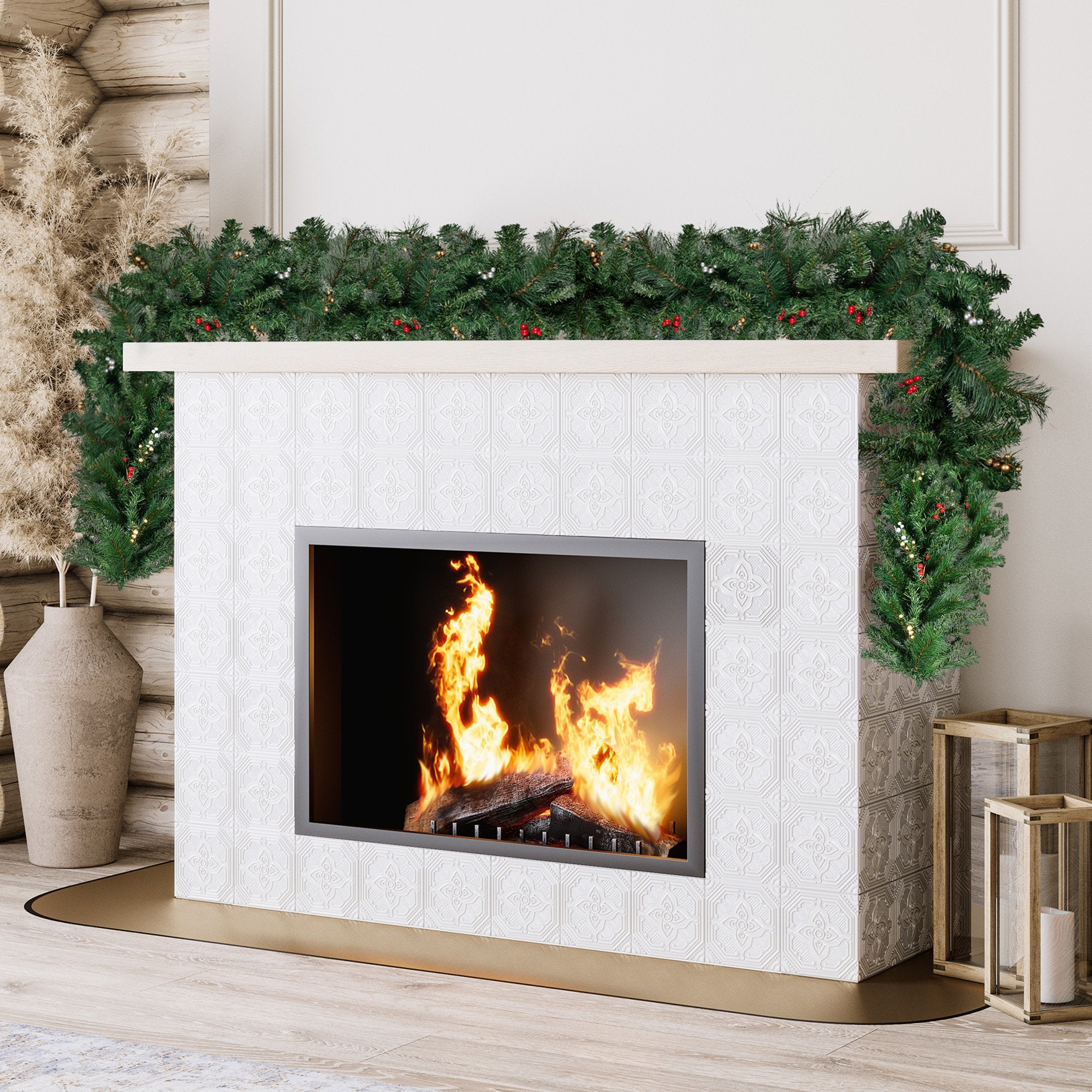 305cm Extra Long Christmas Garland with Berries