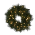 61cm Long Needle Christmas Wreath With Lights