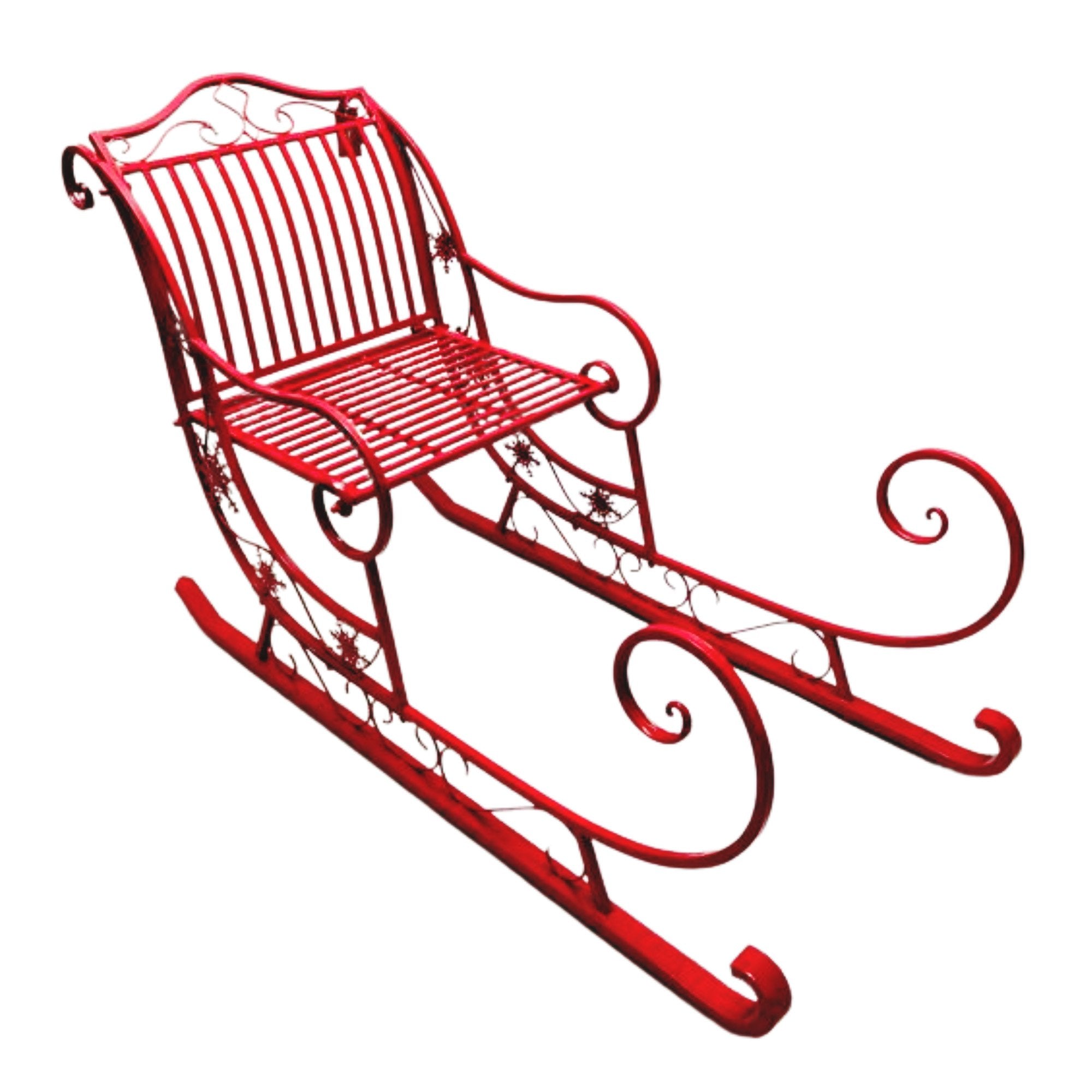 Christmas Sleigh With Red Finish - Metal 150cm
