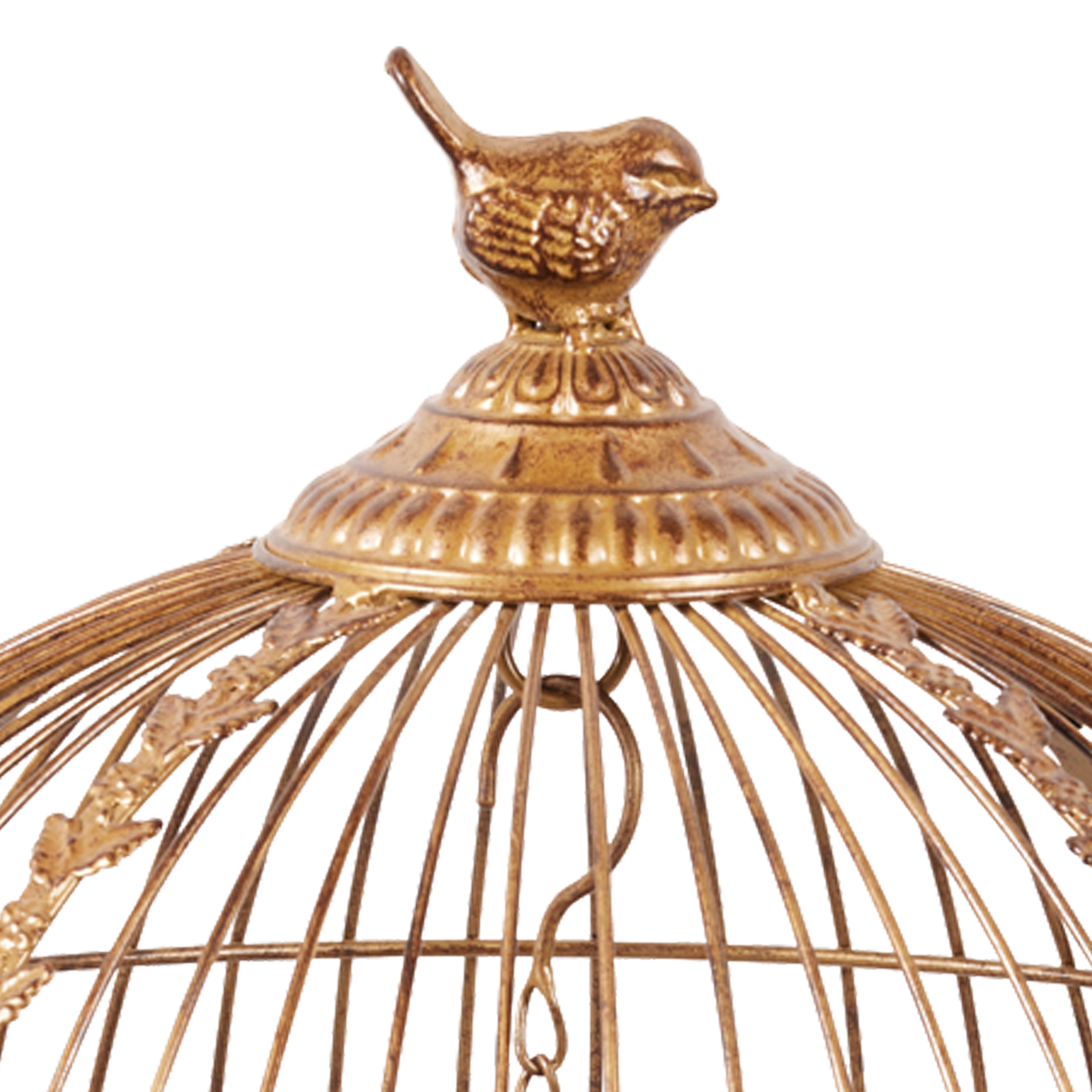 Antique Gold Metal Art Iron Wrought Material Bird Cage Display Christmas Decor
