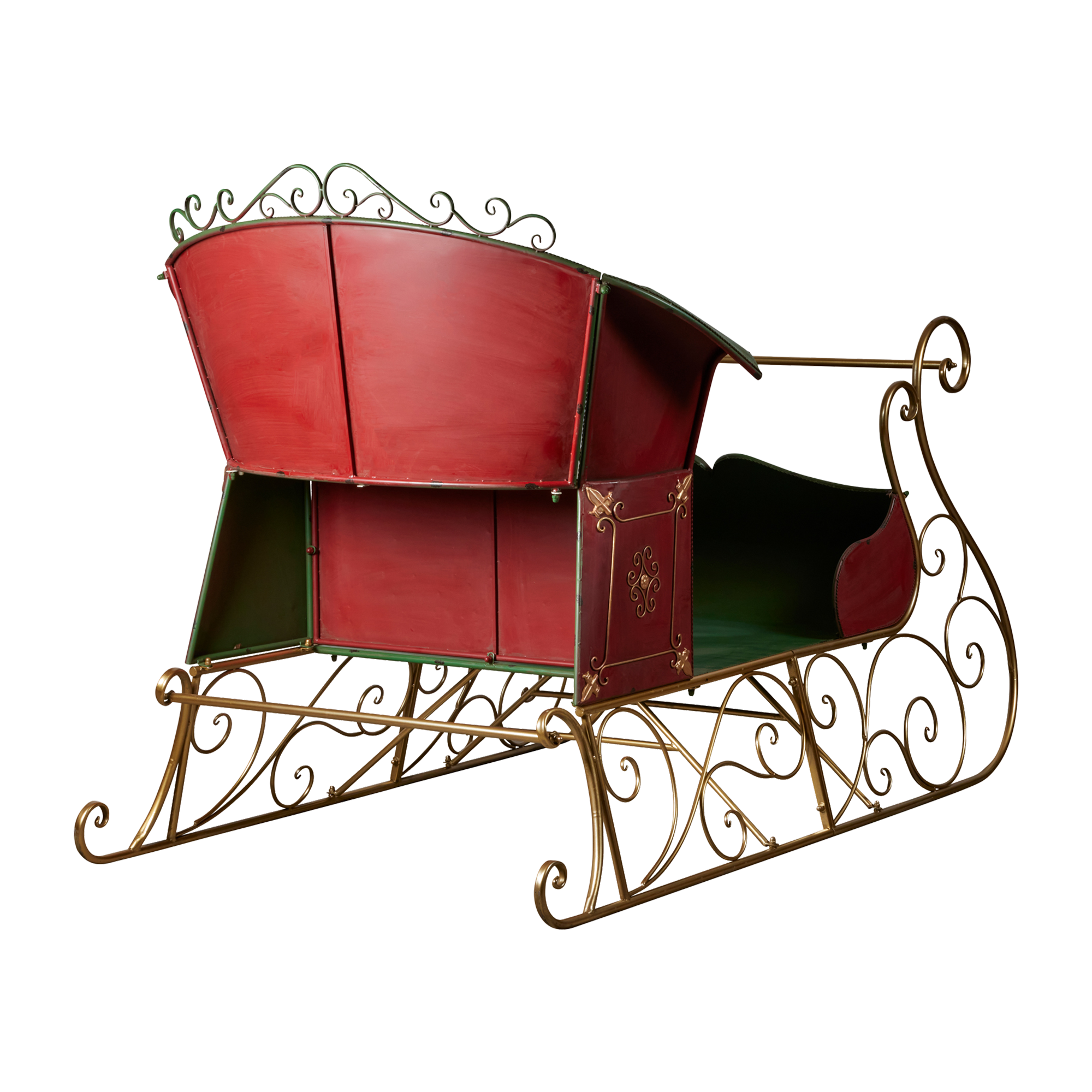 Jumbo Life Size 210cm Rustic Christmas Sleigh Display Steel Art Christmas Decoration