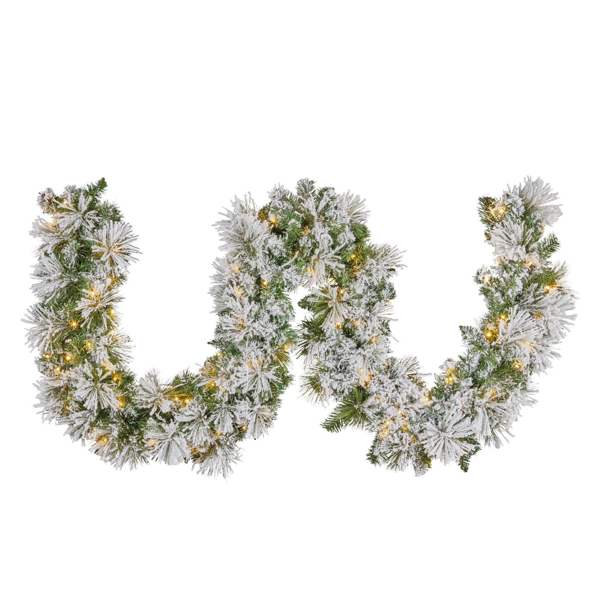 274cm Majestic Snow Prelit Christmas Garland