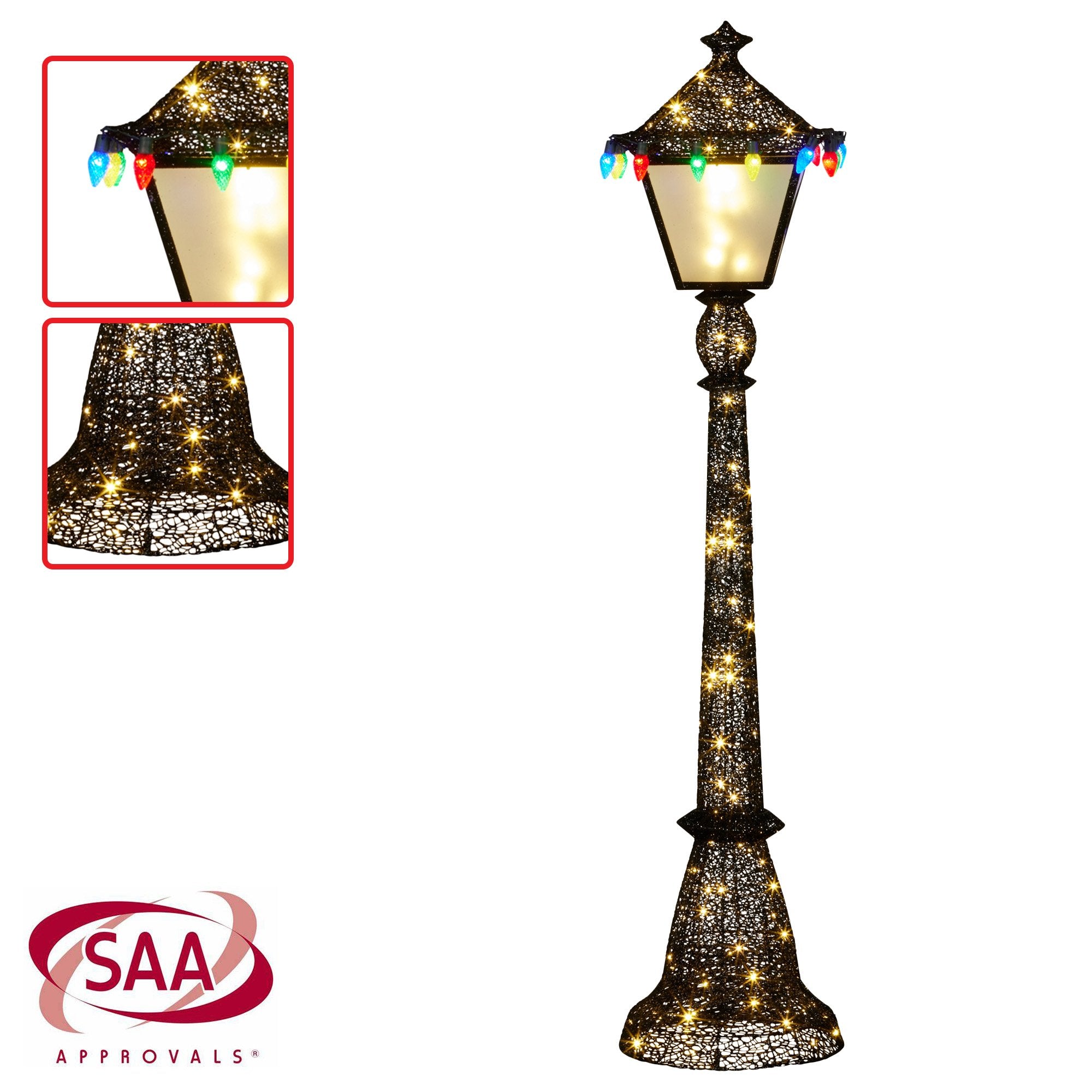 Christmas Lamp Post Display 183cm With Lights