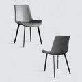 Set of 2 Delilah Dining Chairs - Grey PU Leather