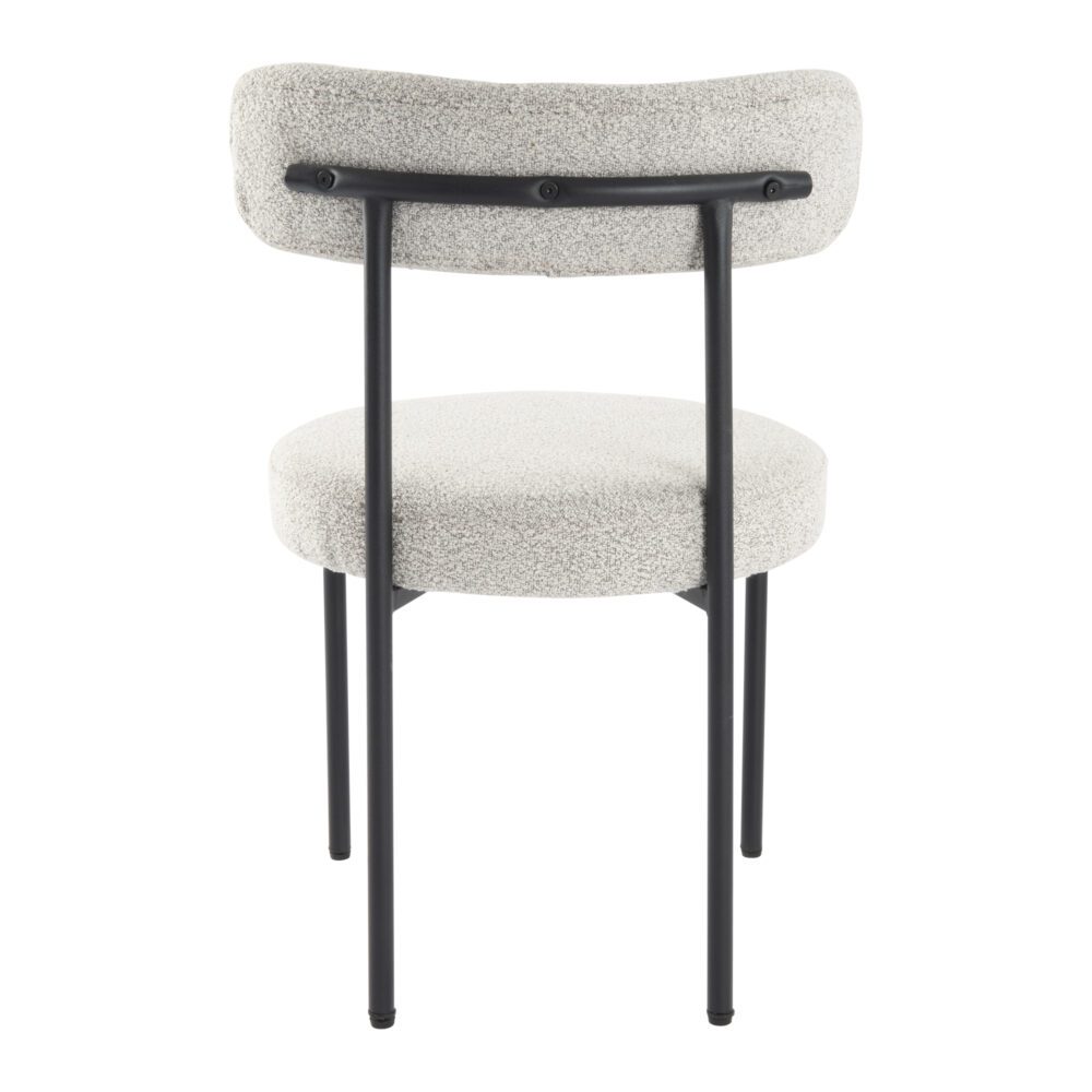 Set of 2 Mila Boucle Dining Chairs - Arctic White