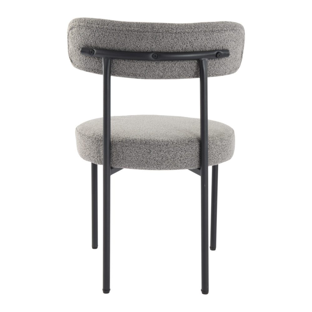 Set of 2 Mila Boucle Dining Chairs - Slate Grey