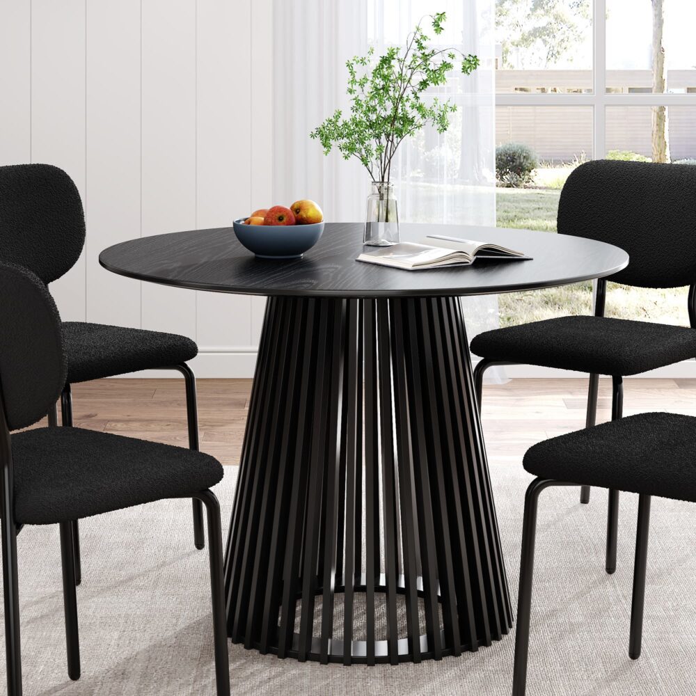 Palmer Sleek Silhouette Dining Table - Black