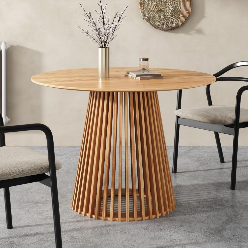 Palmer Sleek Silhouette Dining Table - Natural Wood