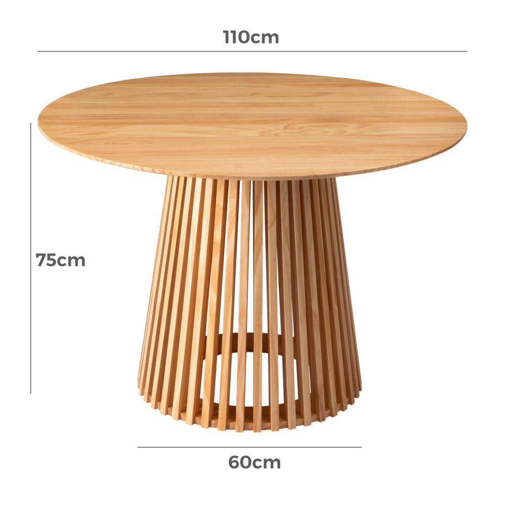 Palmer Sleek Silhouette Dining Table - Natural Wood