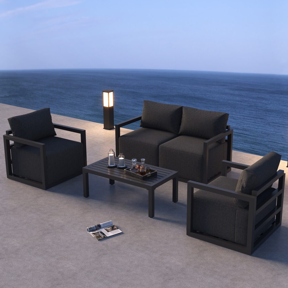 Alfresco Serenity Outdoor Lounge Set - Charcoal Grey