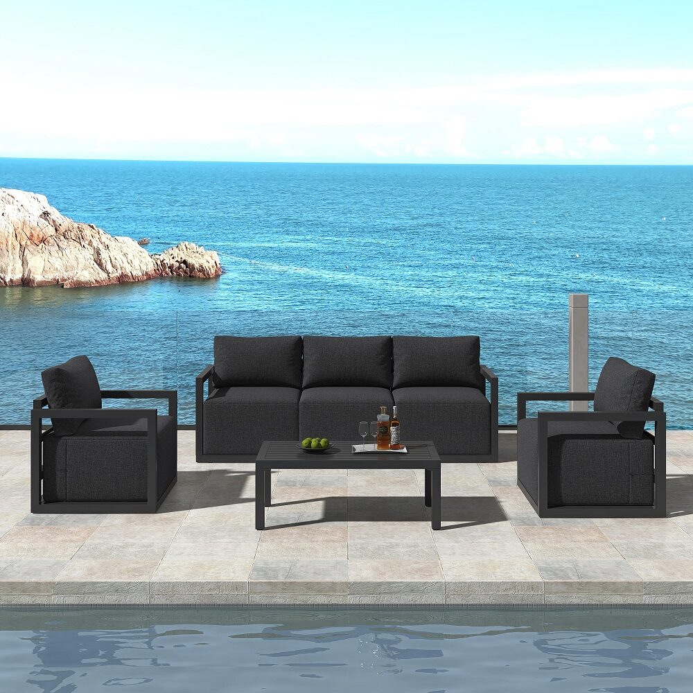 Alfresco 5-Seater Deep-Seated Patio Set - Charcoal Grey