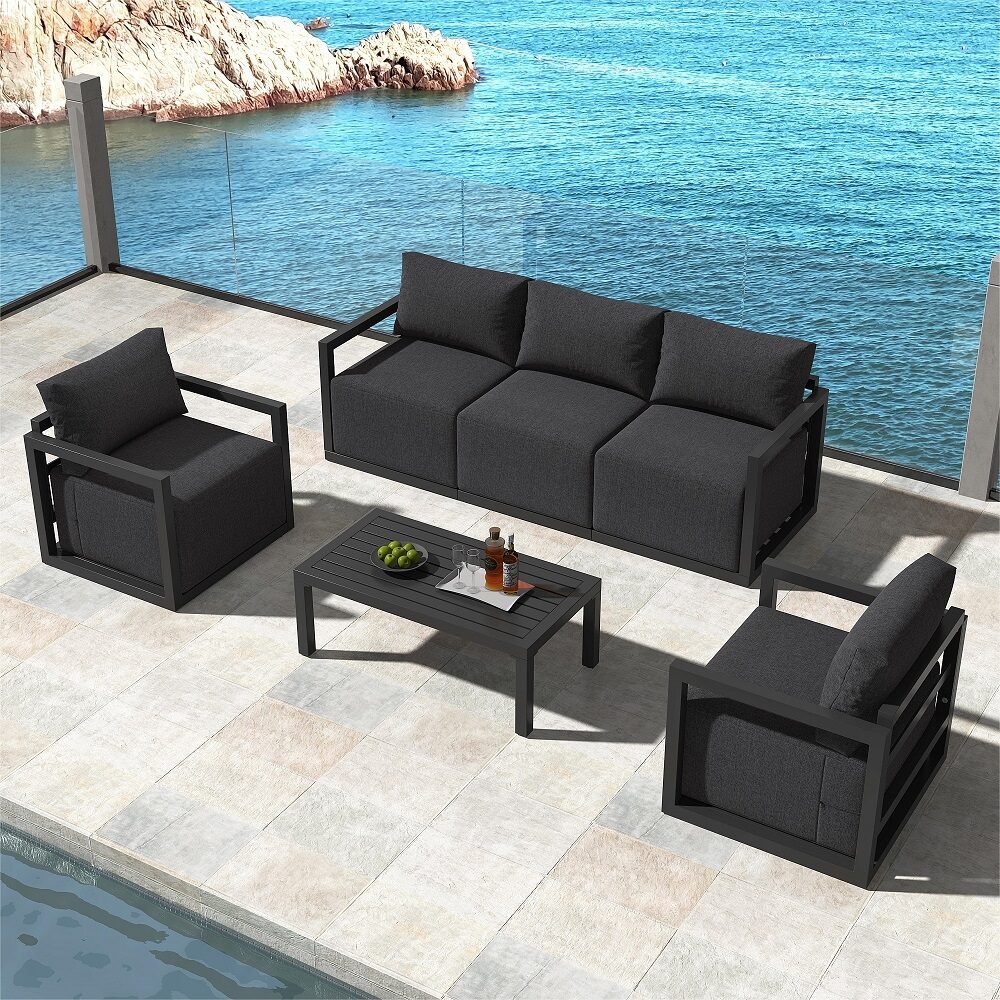 Alfresco 5-Seater Deep-Seated Patio Set - Charcoal Grey