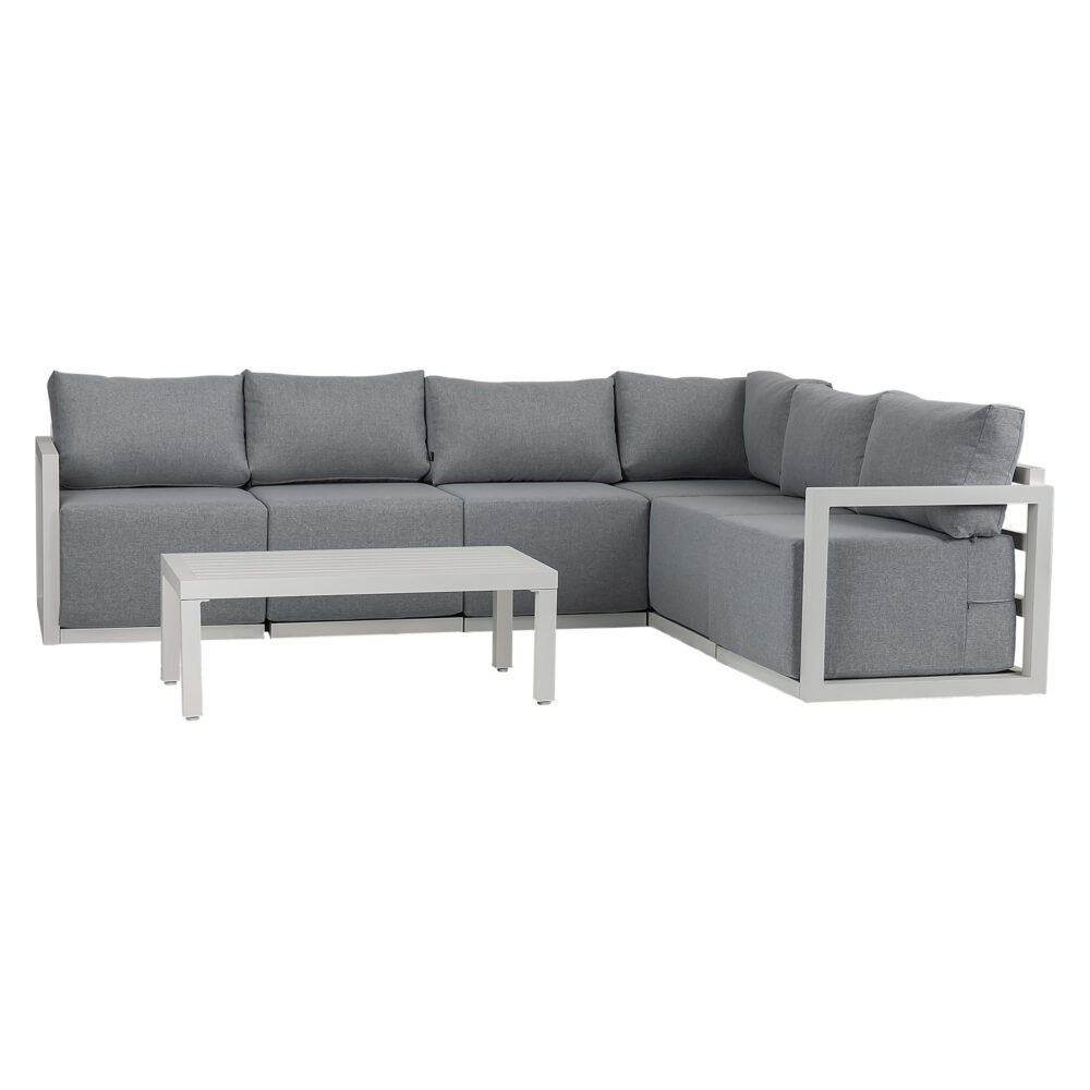 Alfresco Contemporary All-Weather Lounge Set - Charcoal Grey
