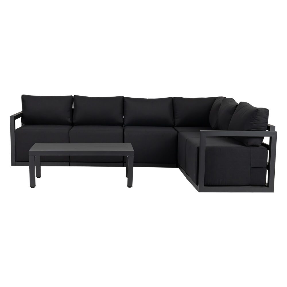 Alfresco Contemporary All-Weather Lounge Set - Charcoal Grey