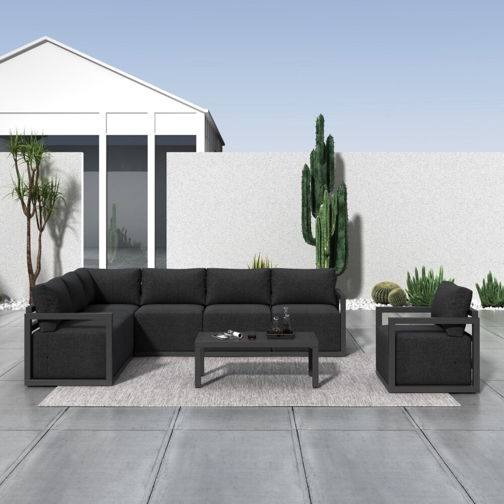 Alfresco 7-Seat Garden Lounge Set - Charcoal Grey