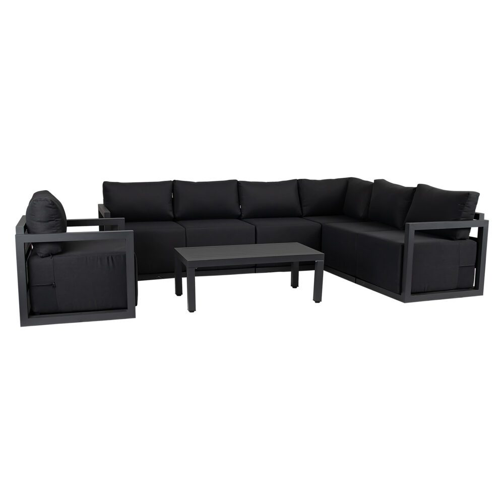 Alfresco 7-Seat Garden Lounge Set - Charcoal Grey