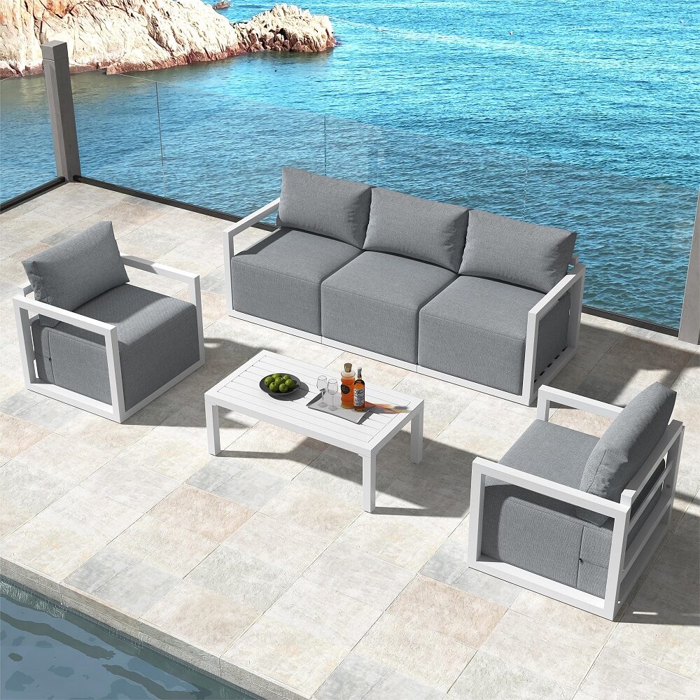 Alfresco 5-Seater Deep-Seated Patio Set - White