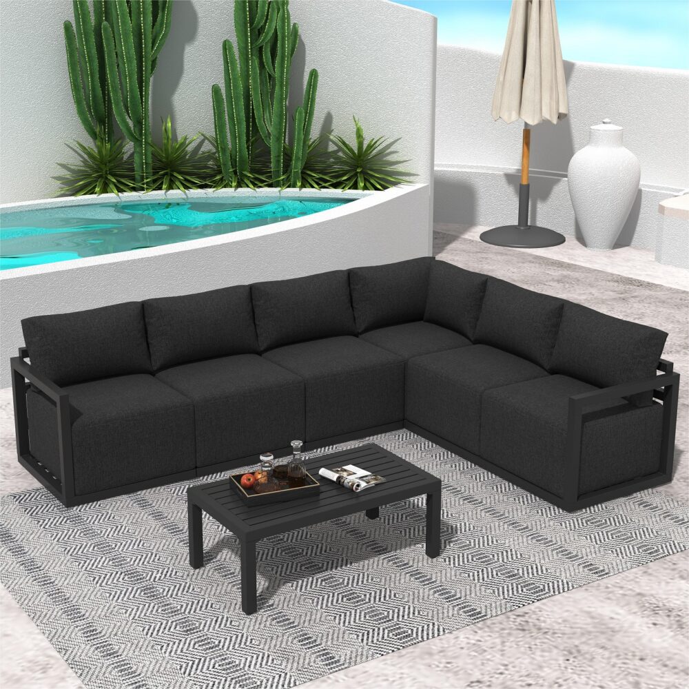 Alfresco Contemporary All-Weather Lounge Set - White