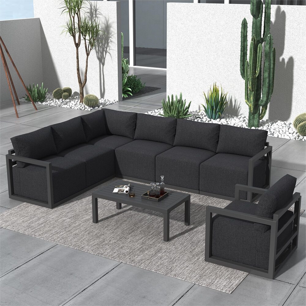 Alfresco 7-Seat Garden Lounge Set - White