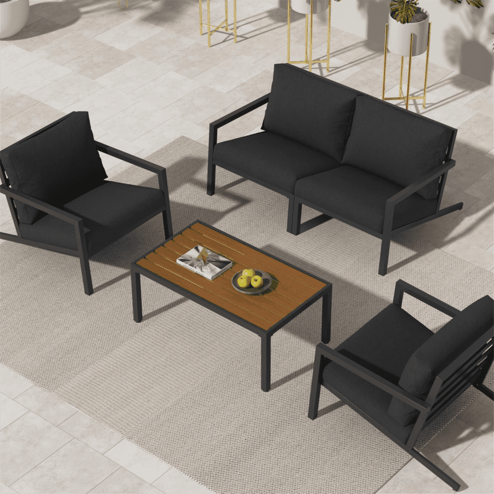 Aidan 5 Piece Garden Furniture Set - Slate Grey