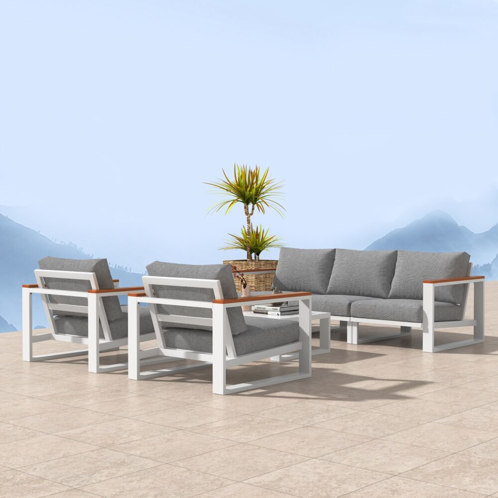 5 Seater Grandeur Lounge Suite - Charcoal Grey