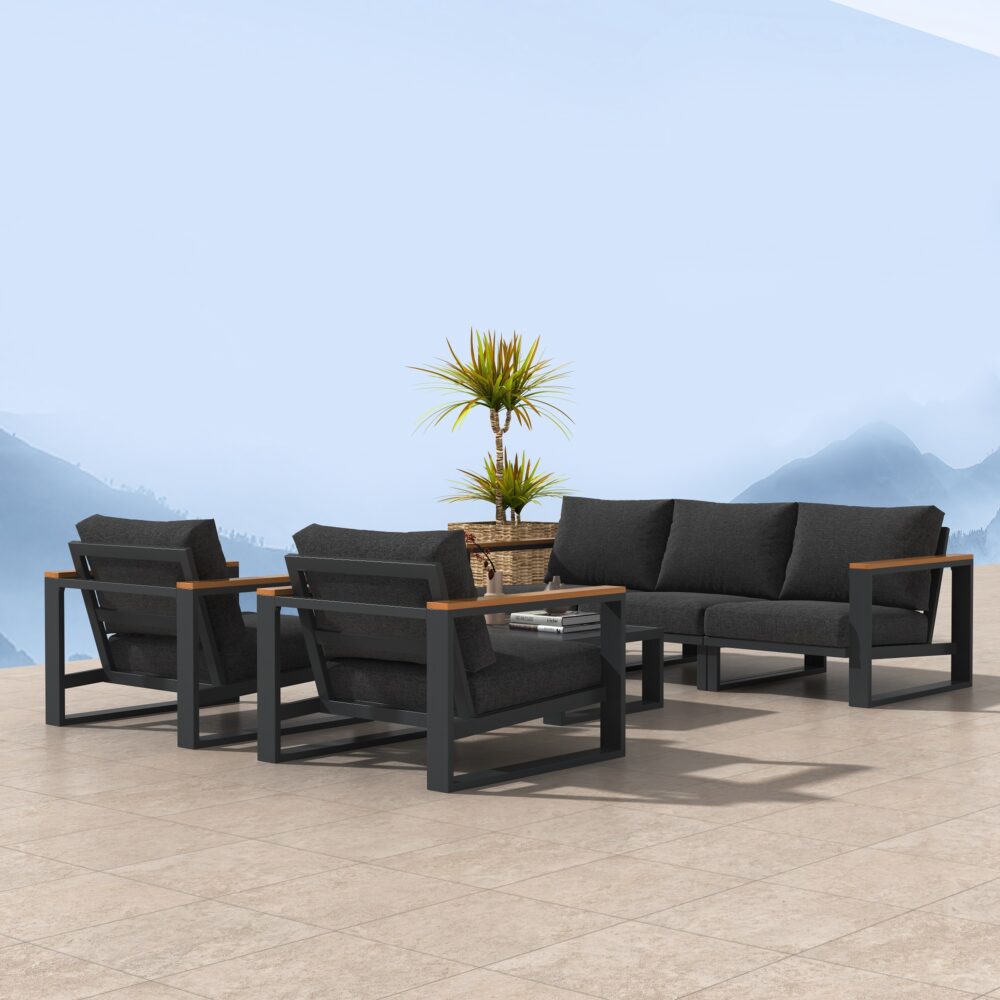 5 Seater Grandeur Lounge Suite - Charcoal Grey