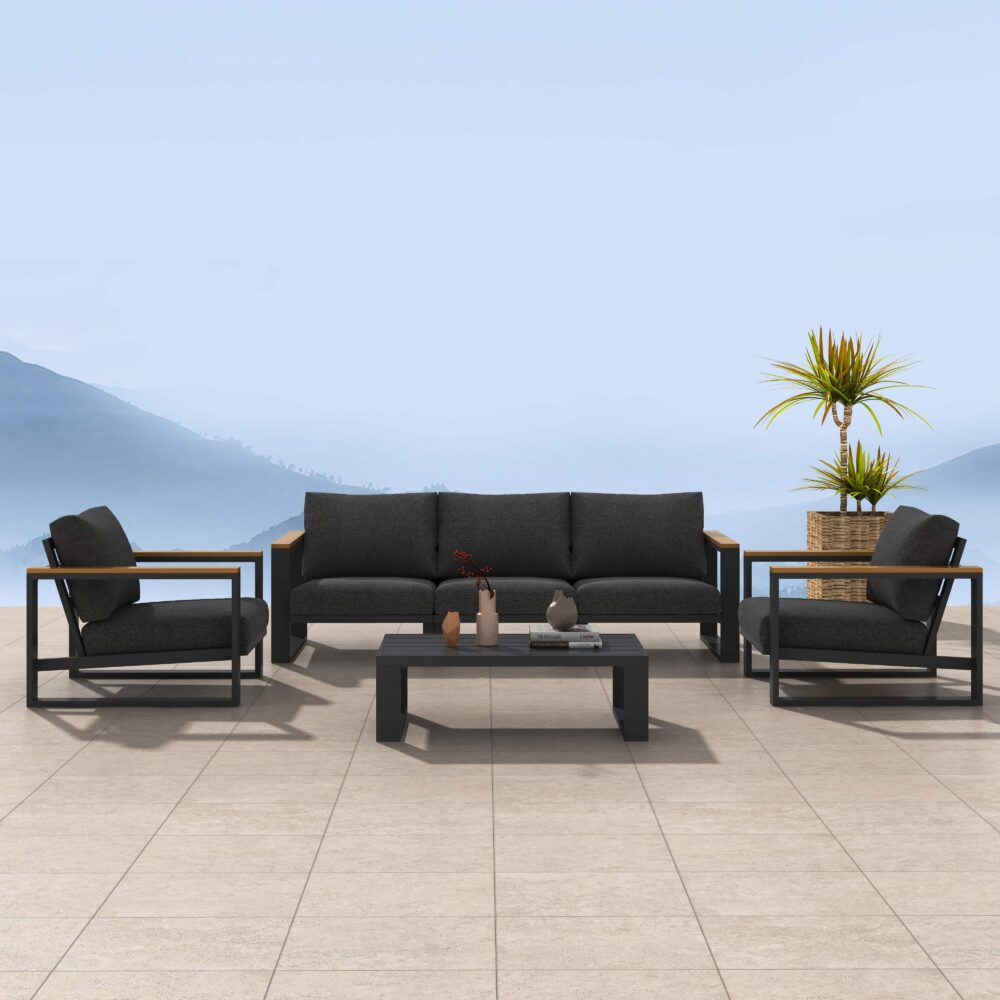 5 Seater Grandeur Lounge Suite - Charcoal Grey