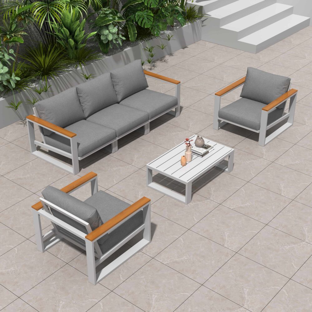 5 Seater Grandeur Lounge Suite - White