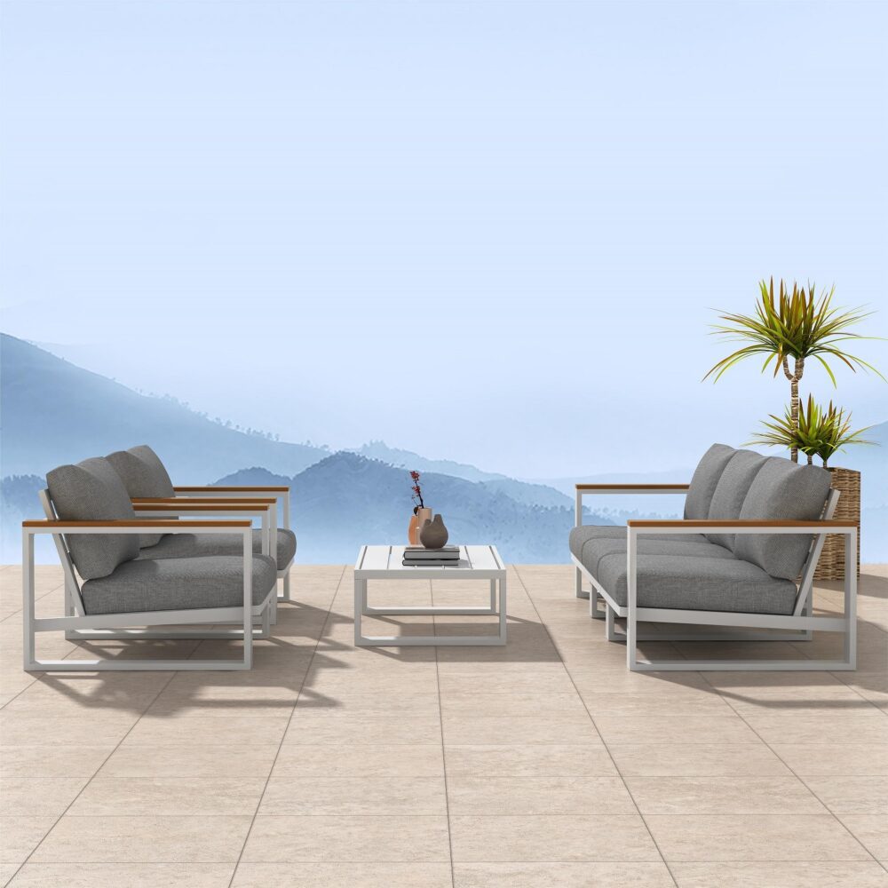 5 Seater Grandeur Lounge Suite - White