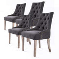 Set of 4 Lisette Amour French Provincial Dining Chairs - Charcoal